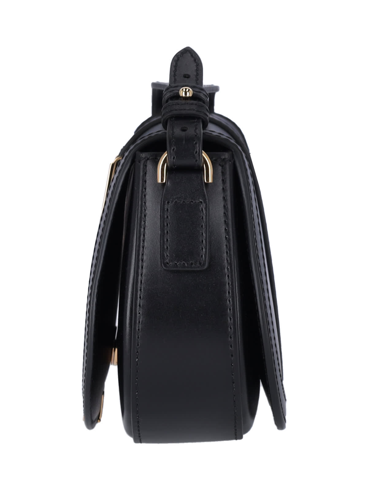 Shop Versace Geca Goddess Shoulder Bag In Black