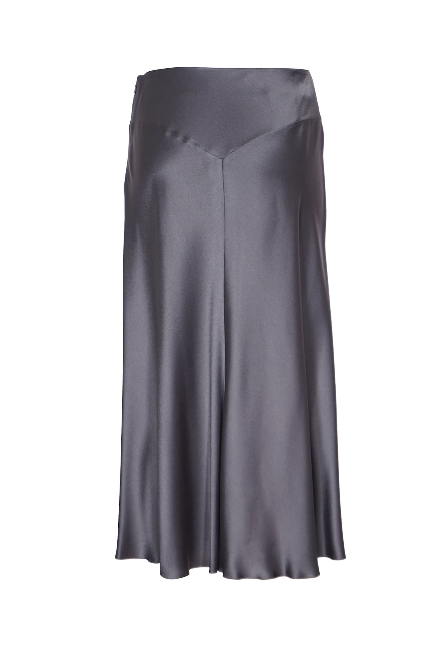 Shop Alberta Ferretti Side Zip Skirt In Grey