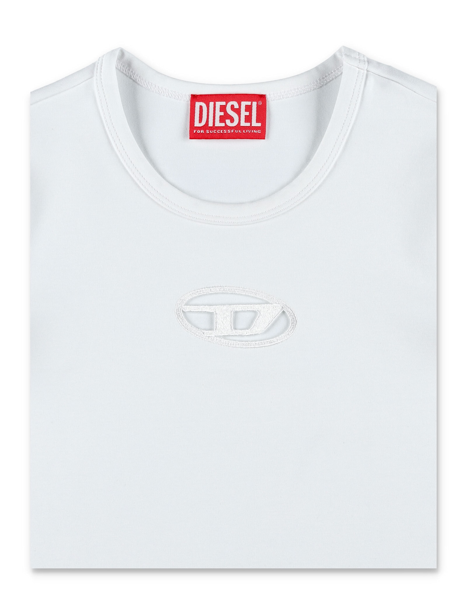 Diesel Tee D Ricamo In White