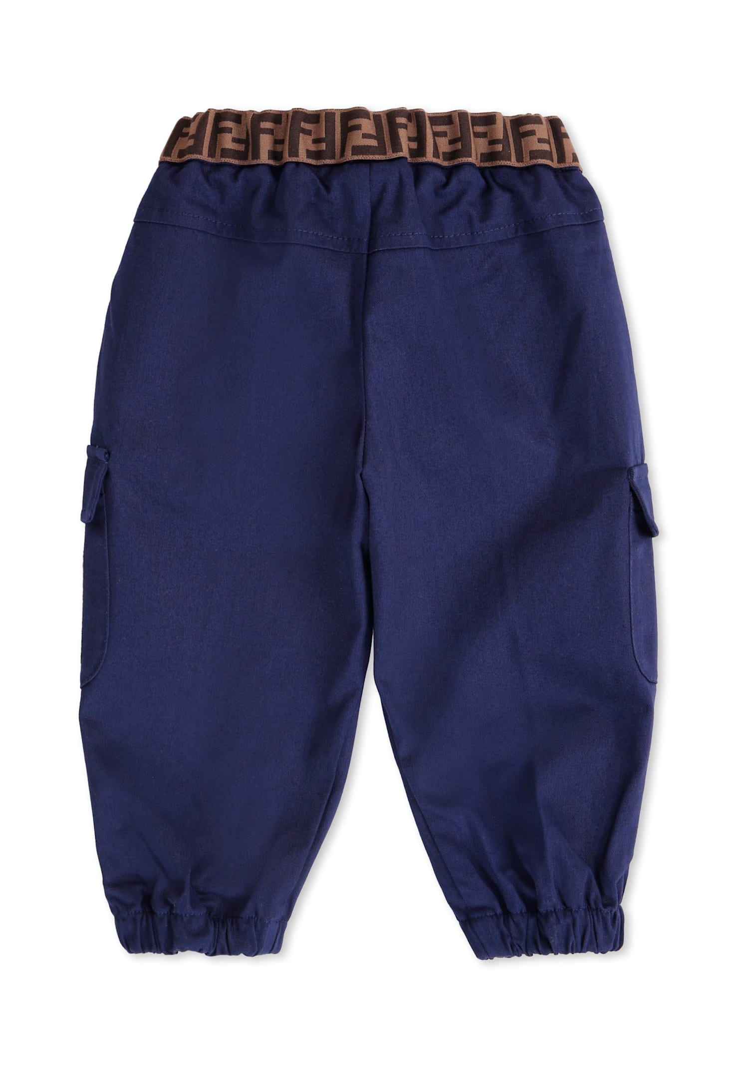 Fendi Blue Cargo Pants For Baby Boy In Blue