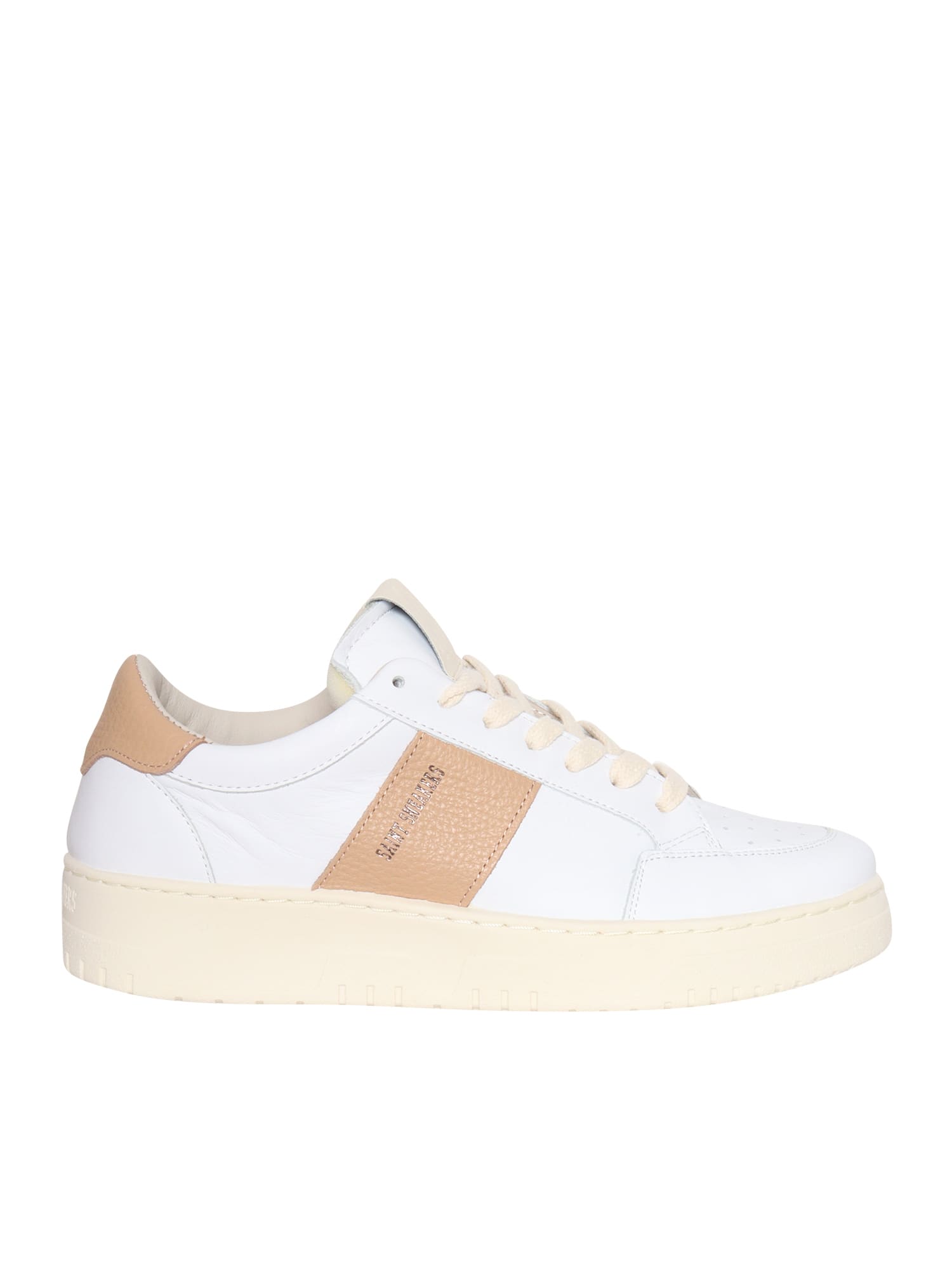 White And Pink Leather Tennis