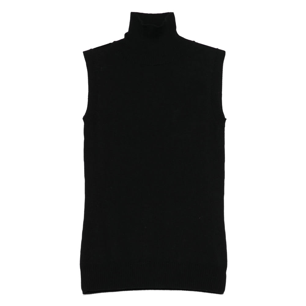 Sportmax Sleeveless "vertigo" Jersey In Black