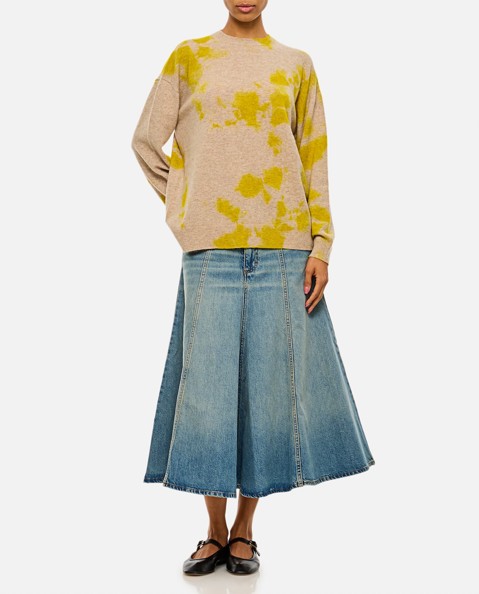 Suzusan Cashmere Seamless Wide Pullover In Yellow