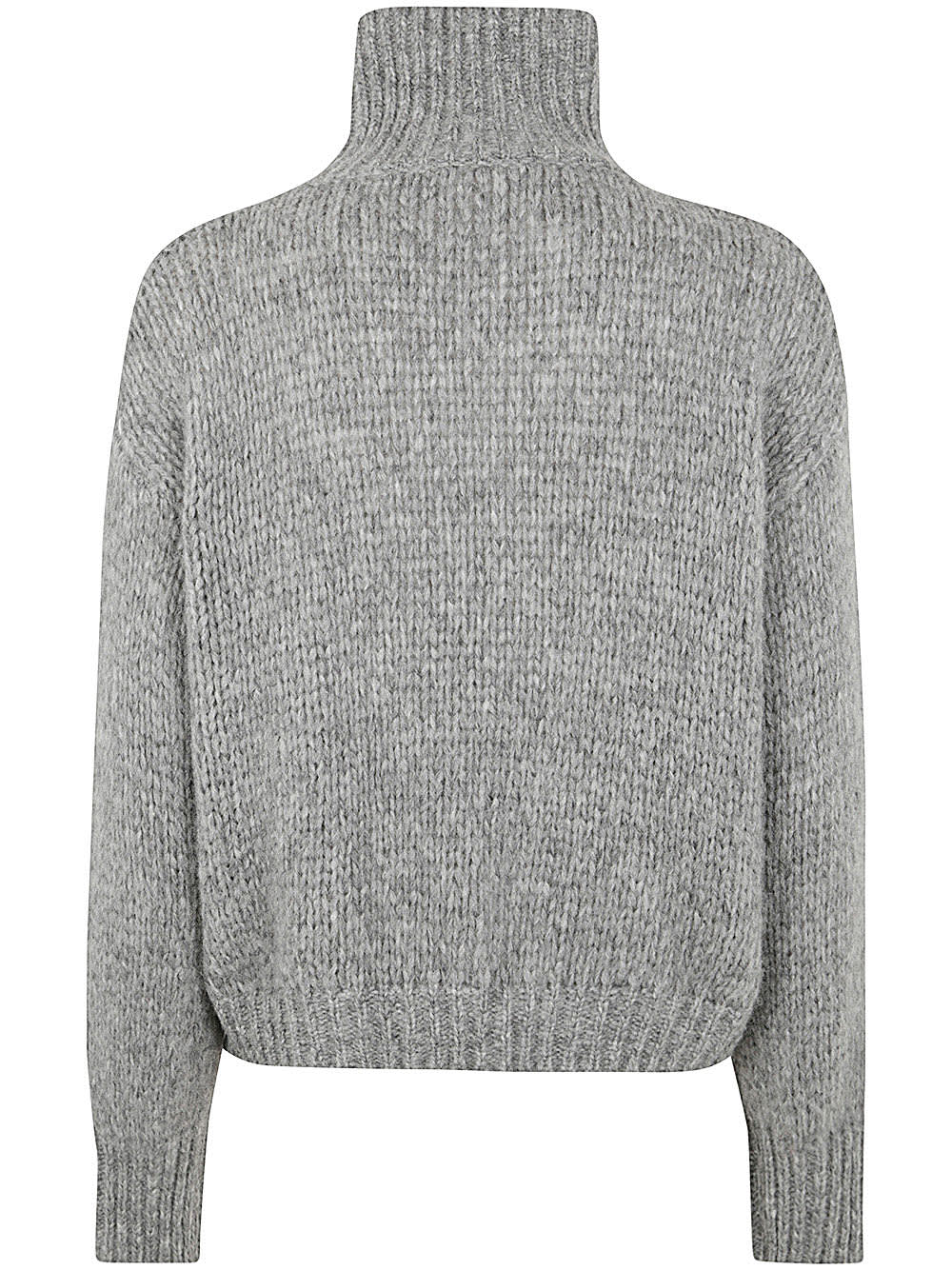 Shop Nuur Long Sleeves Turtle Neck Sweater In Grey