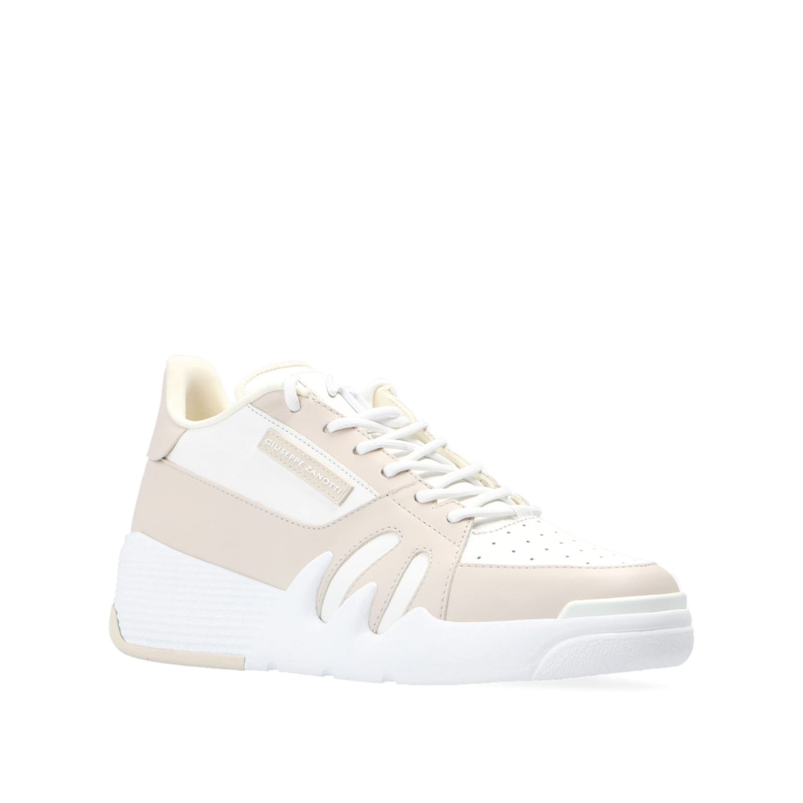 Shop Giuseppe Zanotti Talon Leather Sneakers In White