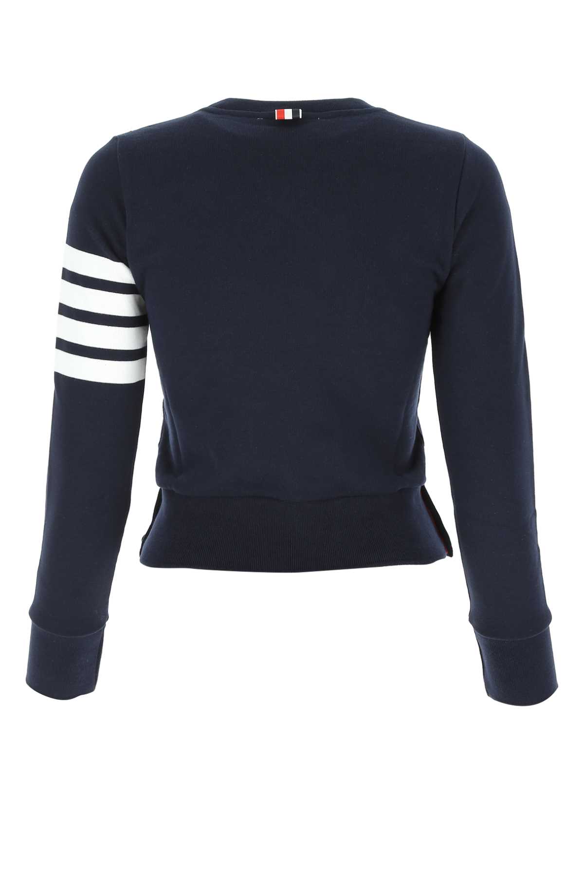 Shop Thom Browne Midnight Blue Cotton Sweatshirt In 415