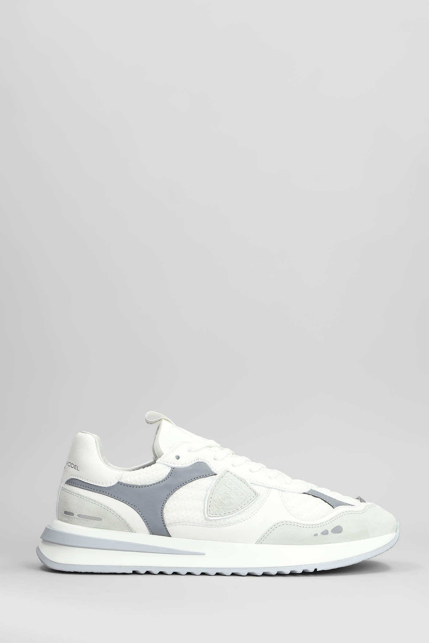 Olympique Low Sneakers In White Leather And Fabric