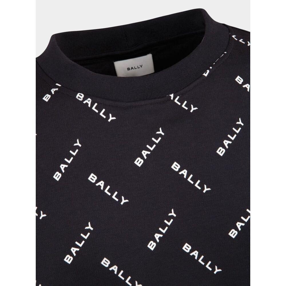 Shop Bally All-over Logo Printed Crewneck Sweatshirt In Blue
