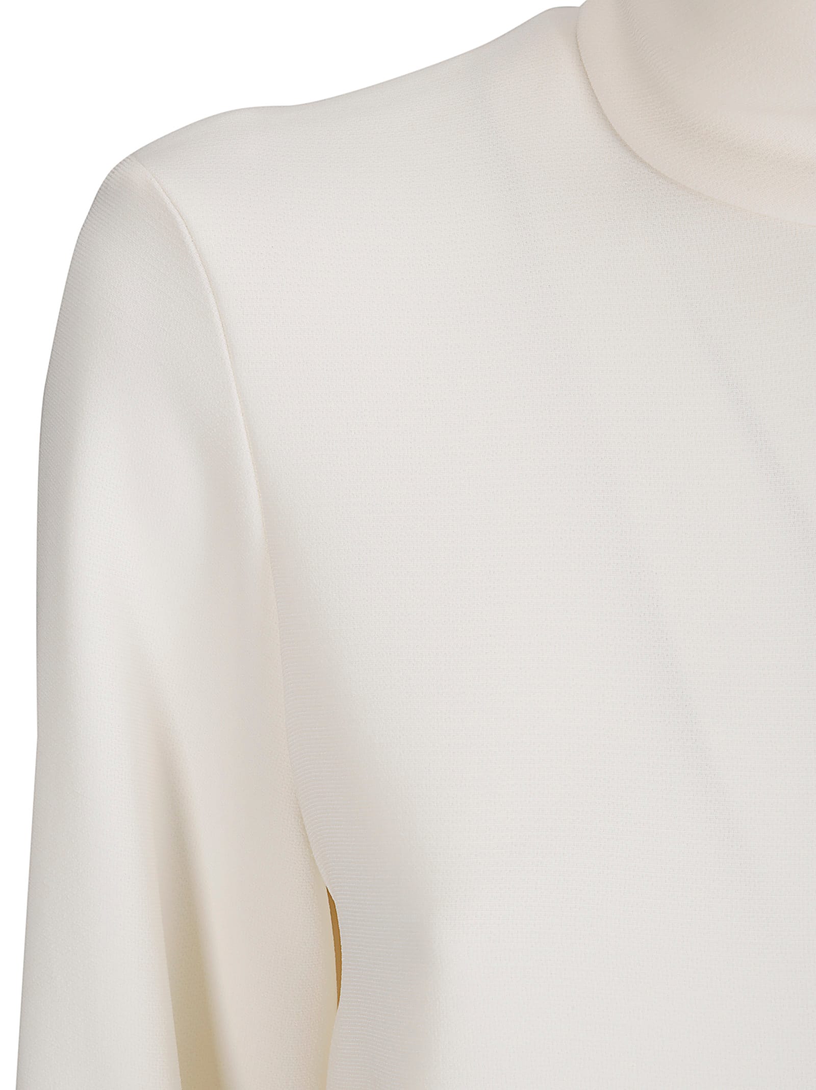 Alberto Biani Thick White Shirt With High Collar In Multi