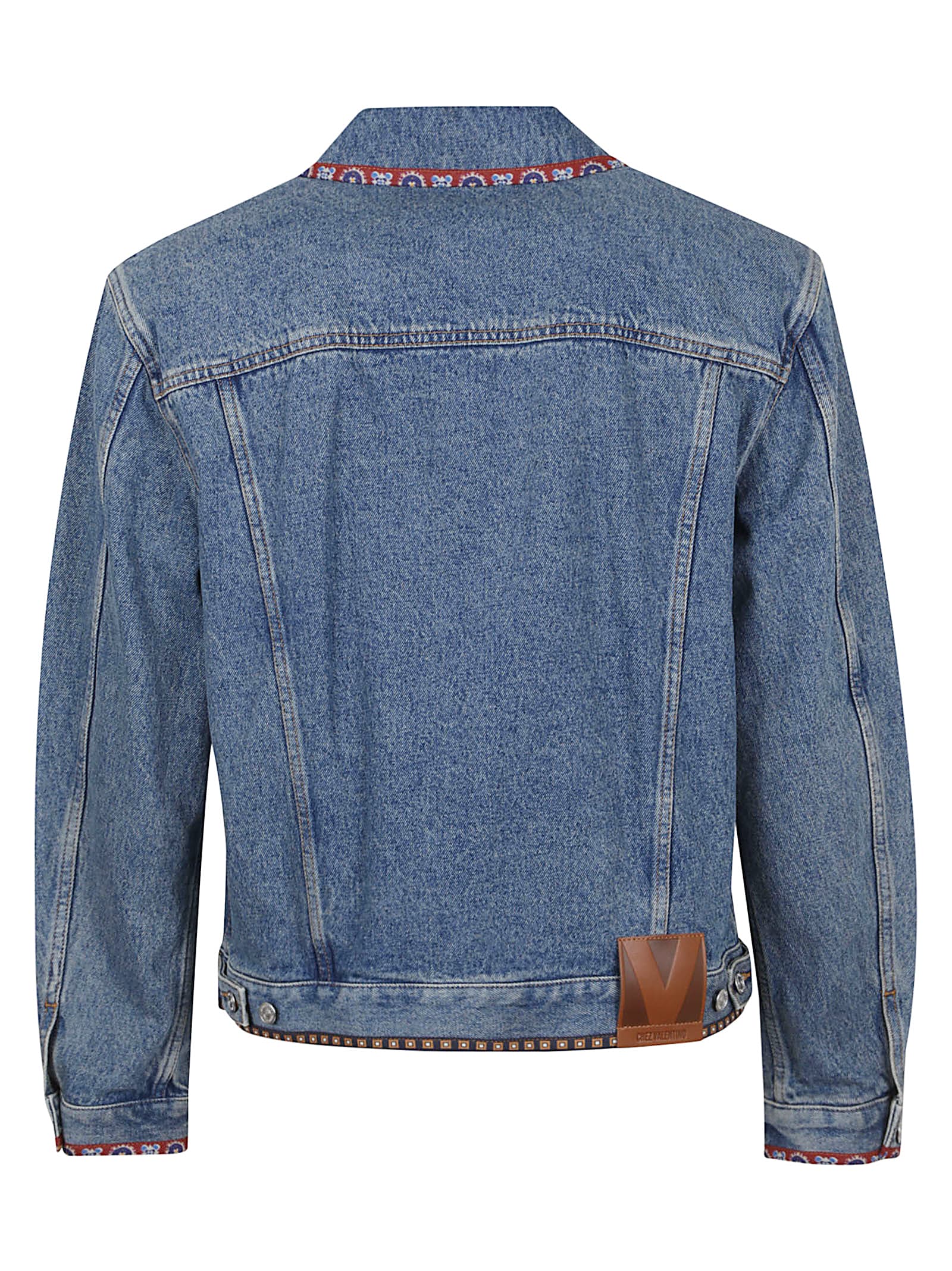 Valentino Denim Jackets Embroideries In Blue