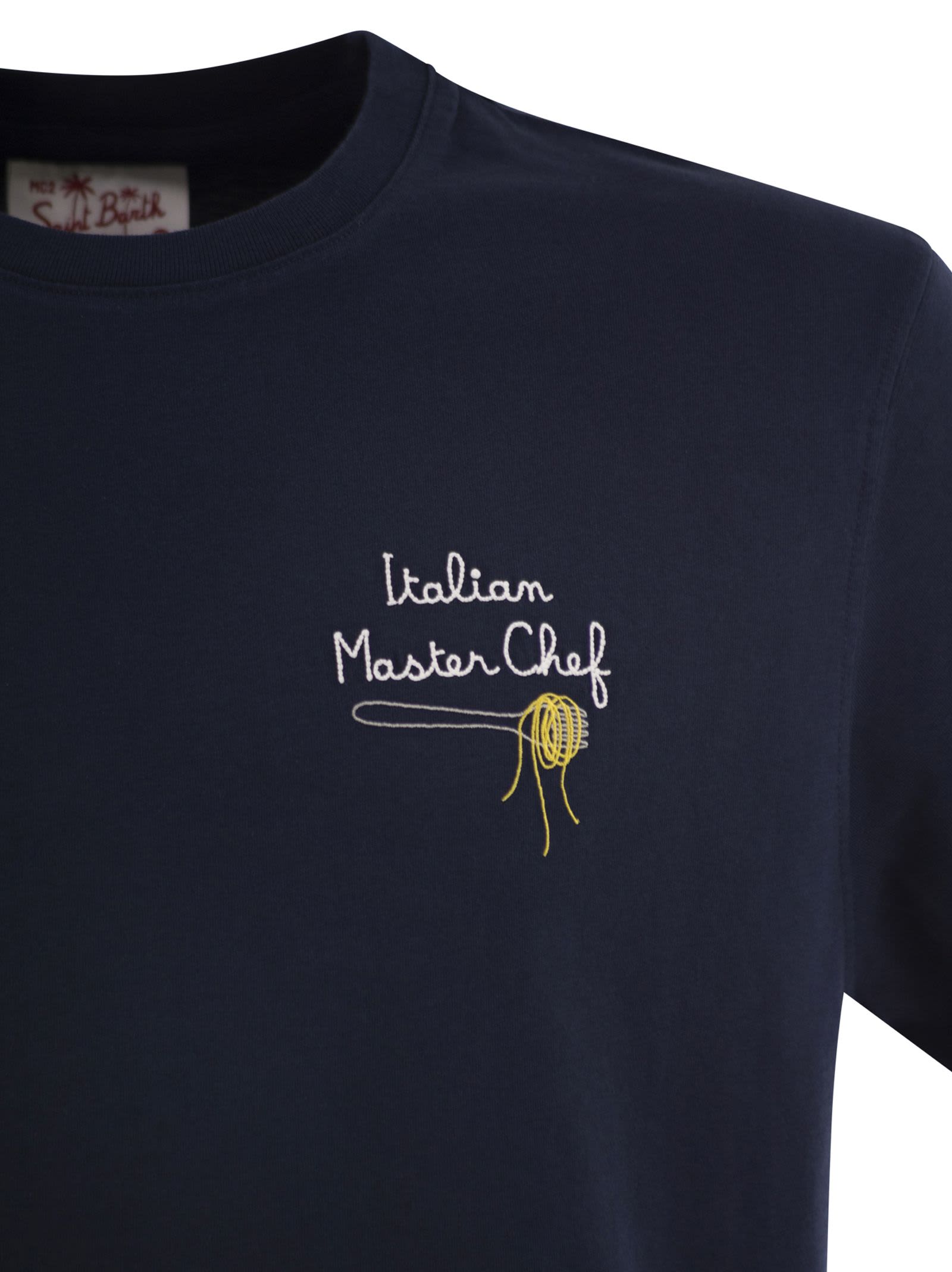 Mc2 Saint Barth Portofino Graphic T-shirt In Blue