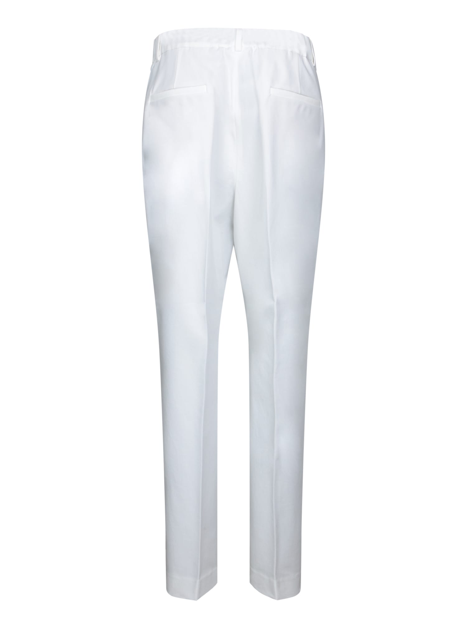 Incotex Straight-leg White Trousers With Tailored Silhouette In White
