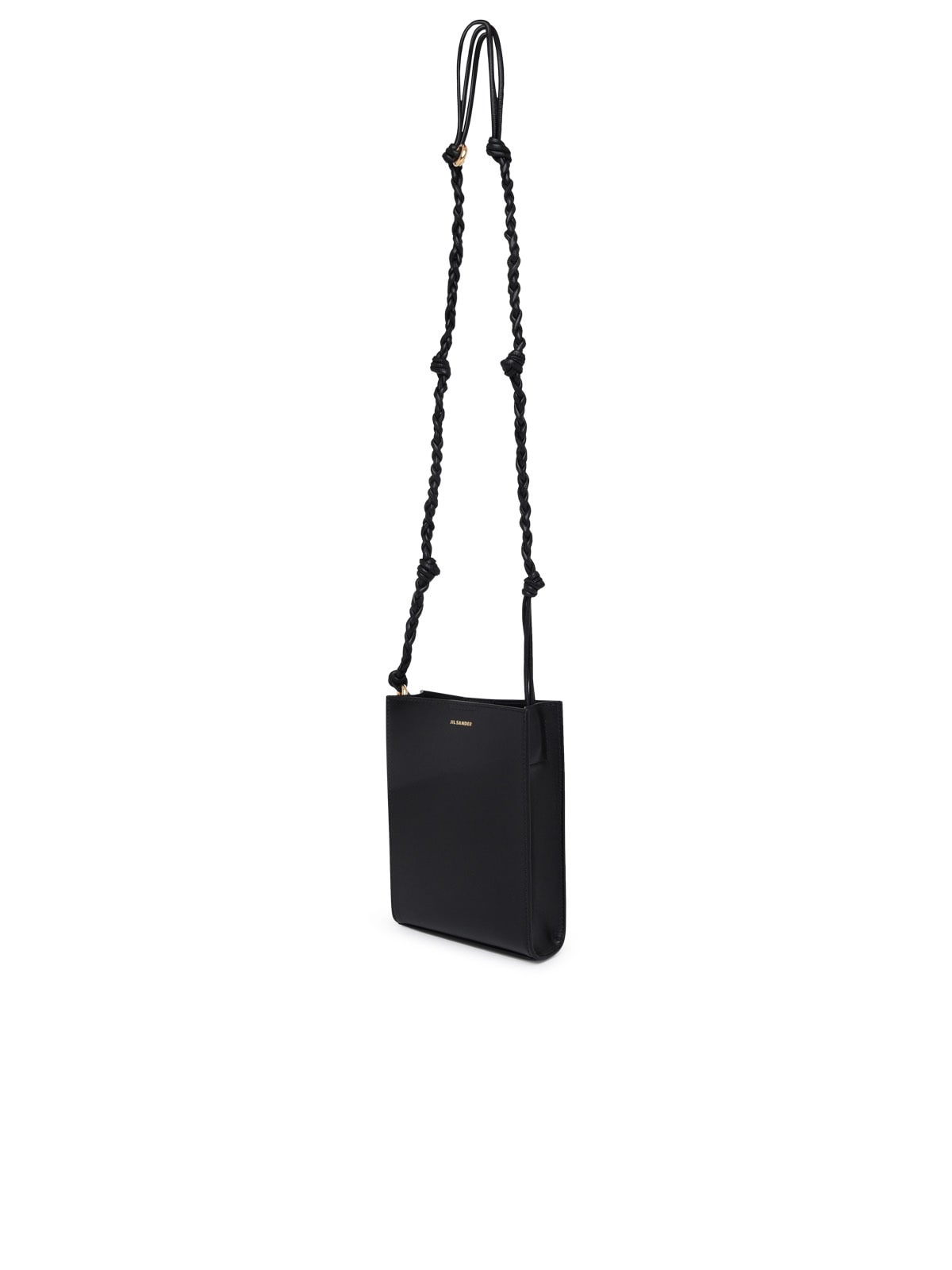 Shop Jil Sander Tangle Ring Crossbody Bag In Black Leather