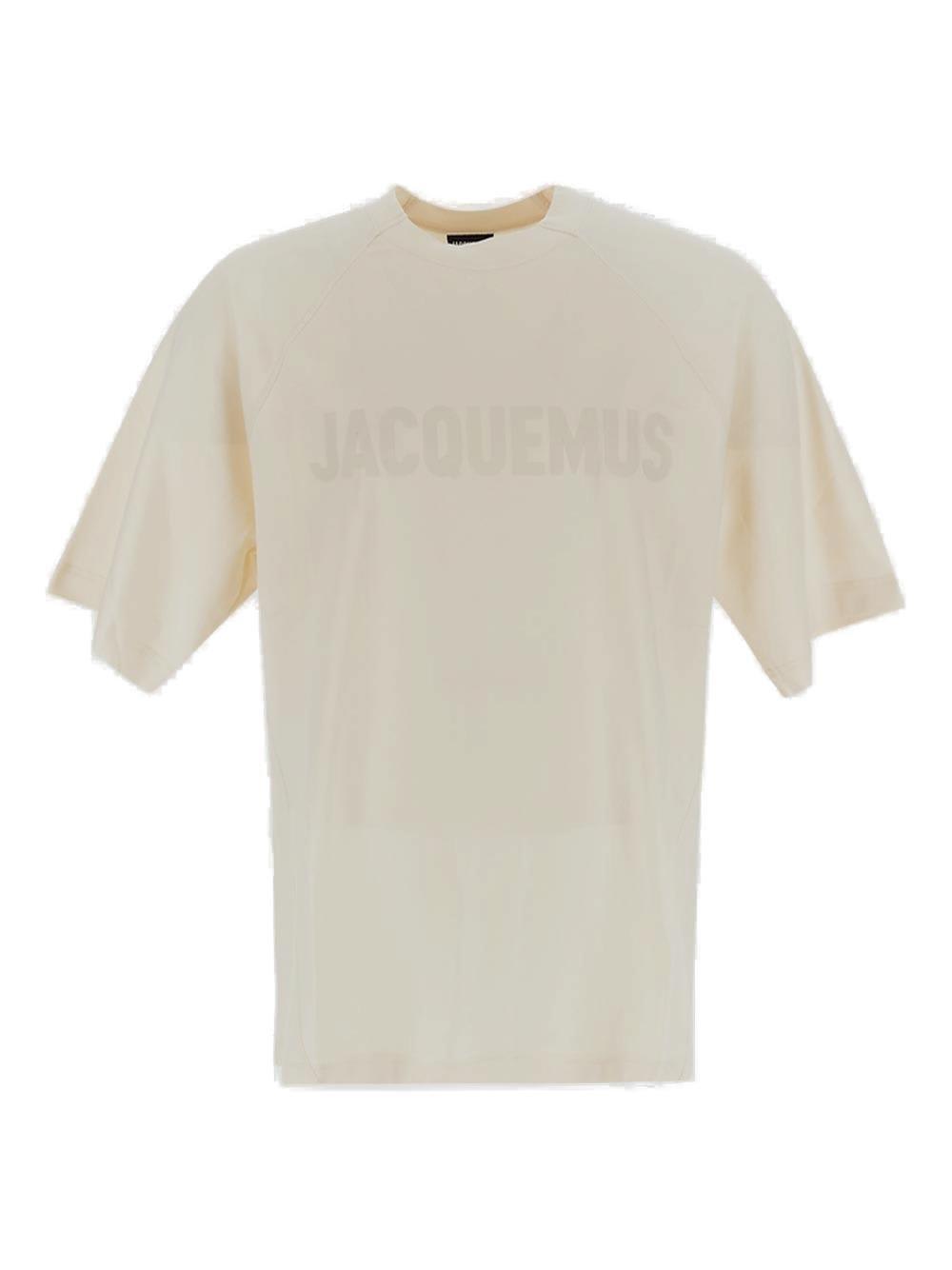Shop Jacquemus Typo Crewneck T-shirt In Neutrals