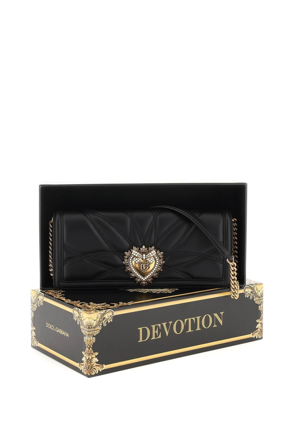 Dolce & Gabbana Devotion Baguette Bag In Black