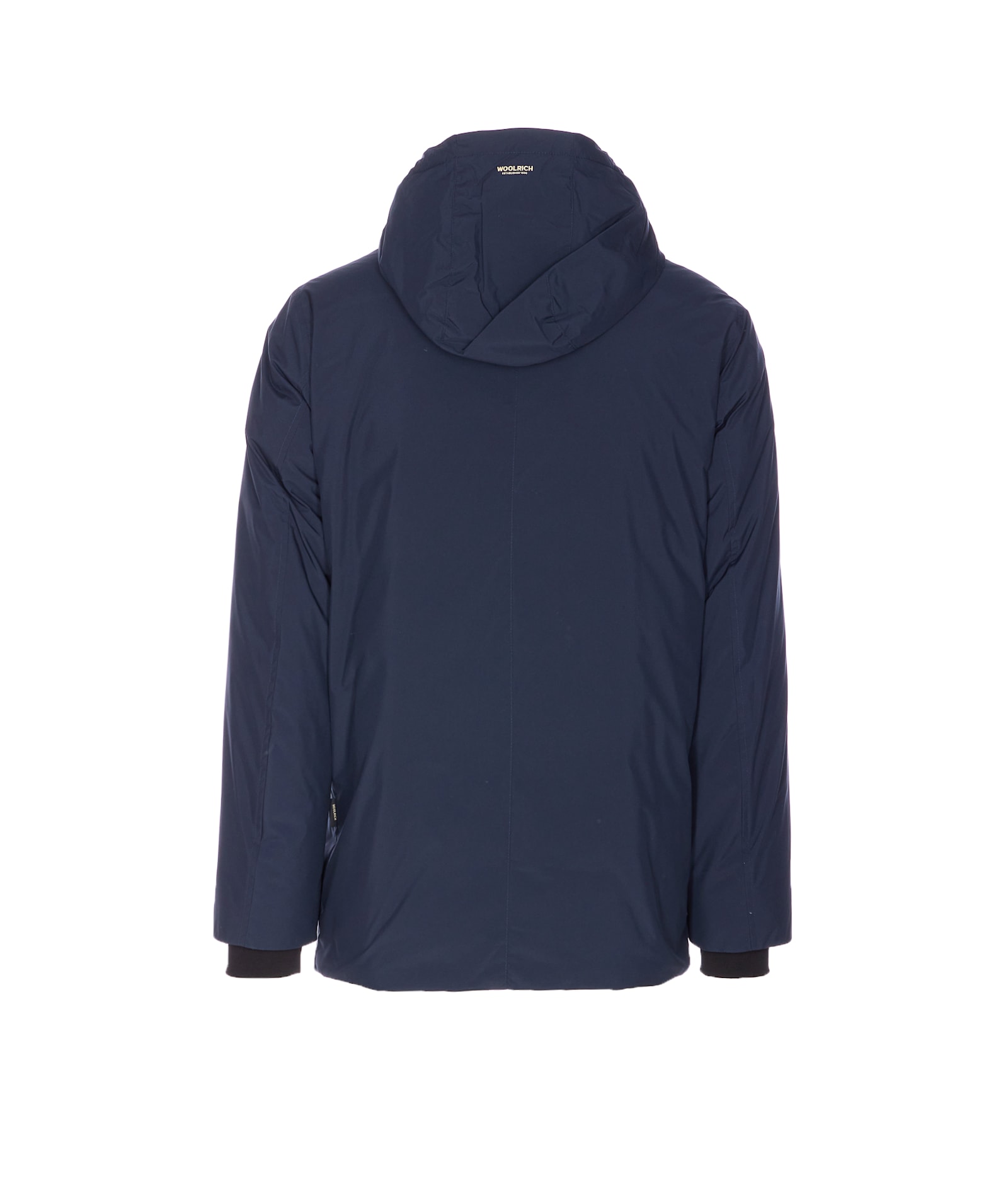 Woolrich Waterproof Nylon Parka With Duck Down Padding In Blue