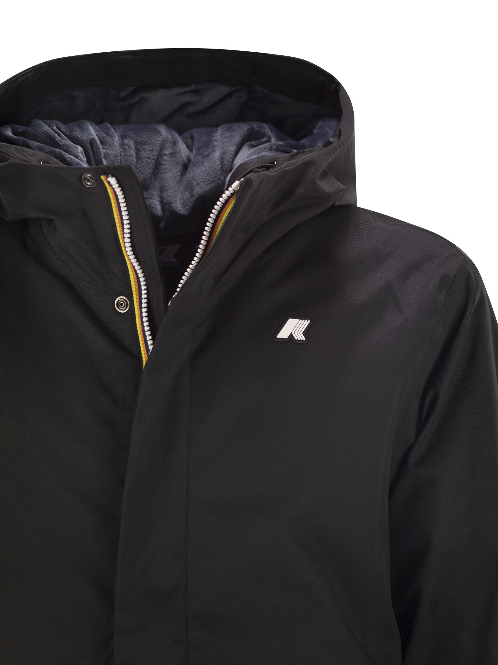 Shop K-way Jacko - Hooded Padded Jacket In Black