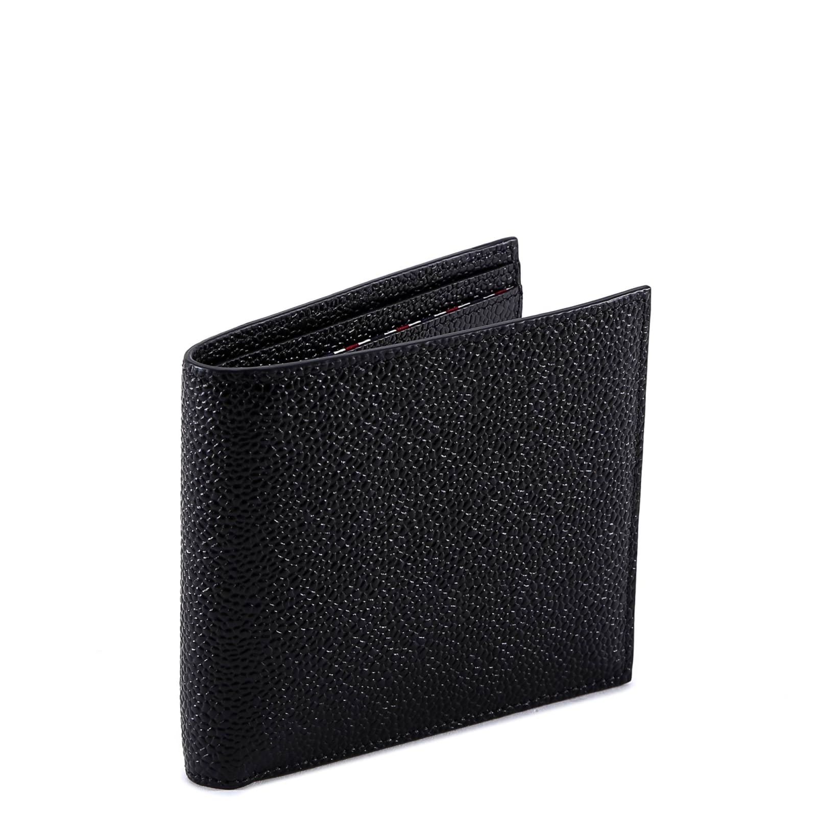 Shop Thom Browne Pebble Grain Billfold Wallet In Black