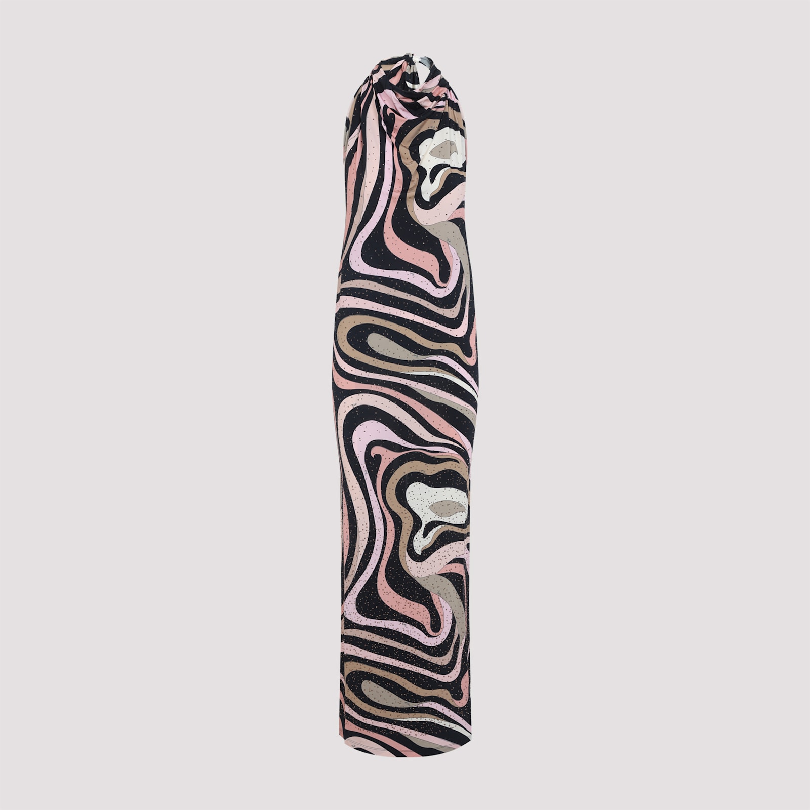 Pucci Form-fitting Evening Dress With Abstract Pattern In Gray