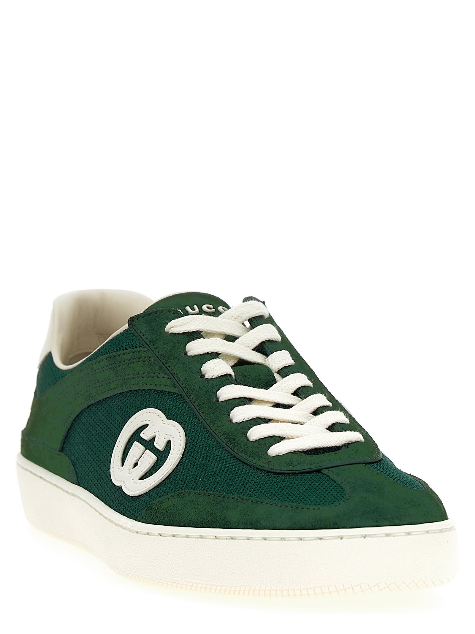 Shop Gucci Gg Sneakers In Green