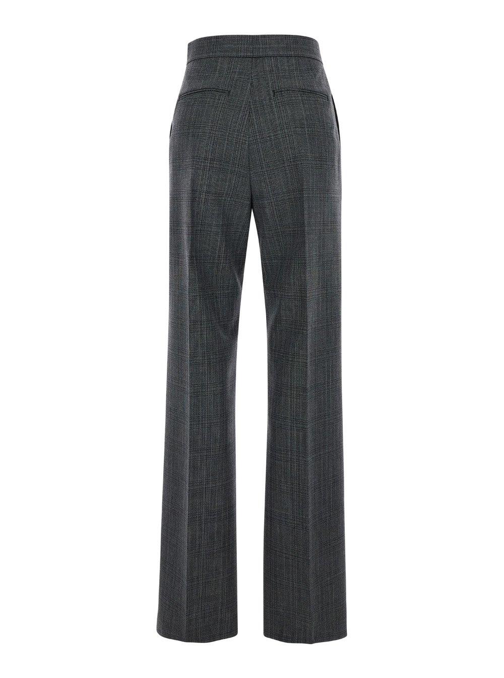 Shop Msgm High-waist Slim Fit Classic Trousers In Grey Melange