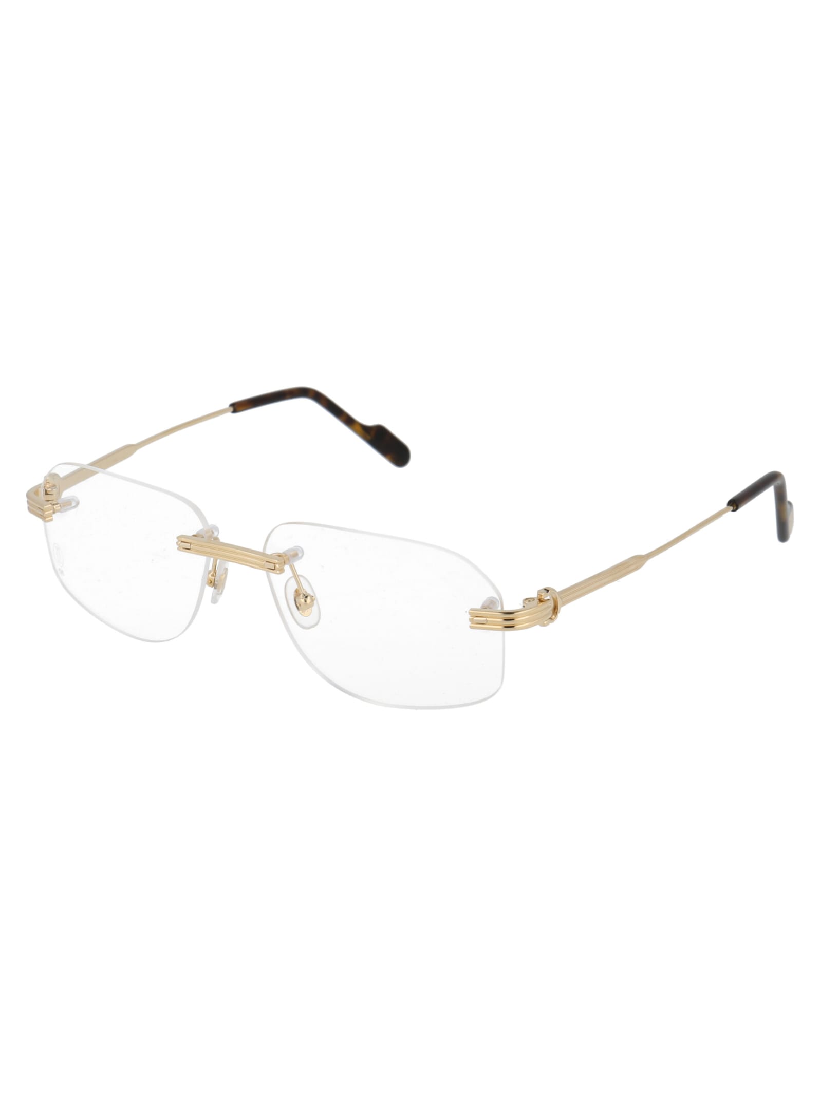Shop Cartier Ct0284o Glasses In 002 Gold Gold Transparent