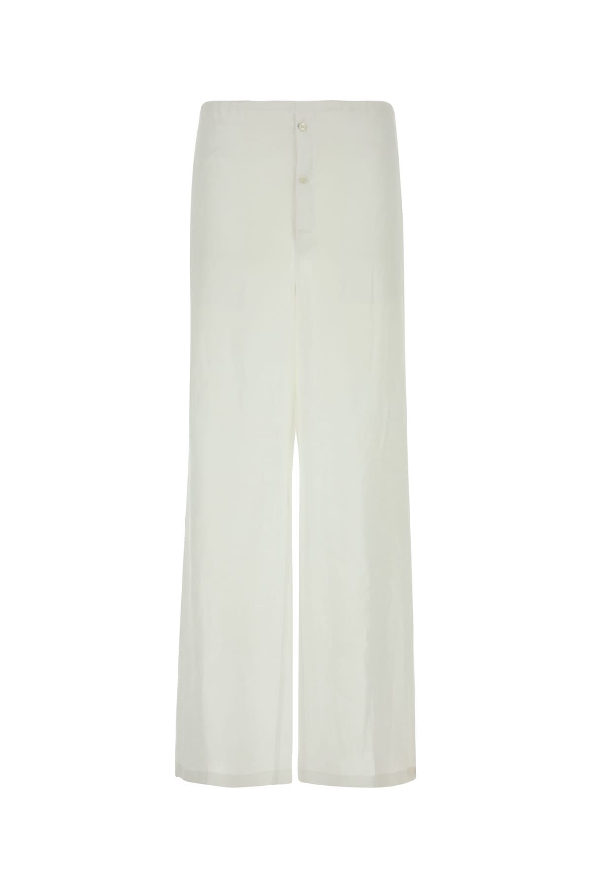 White Cotton Wide-leg Pant