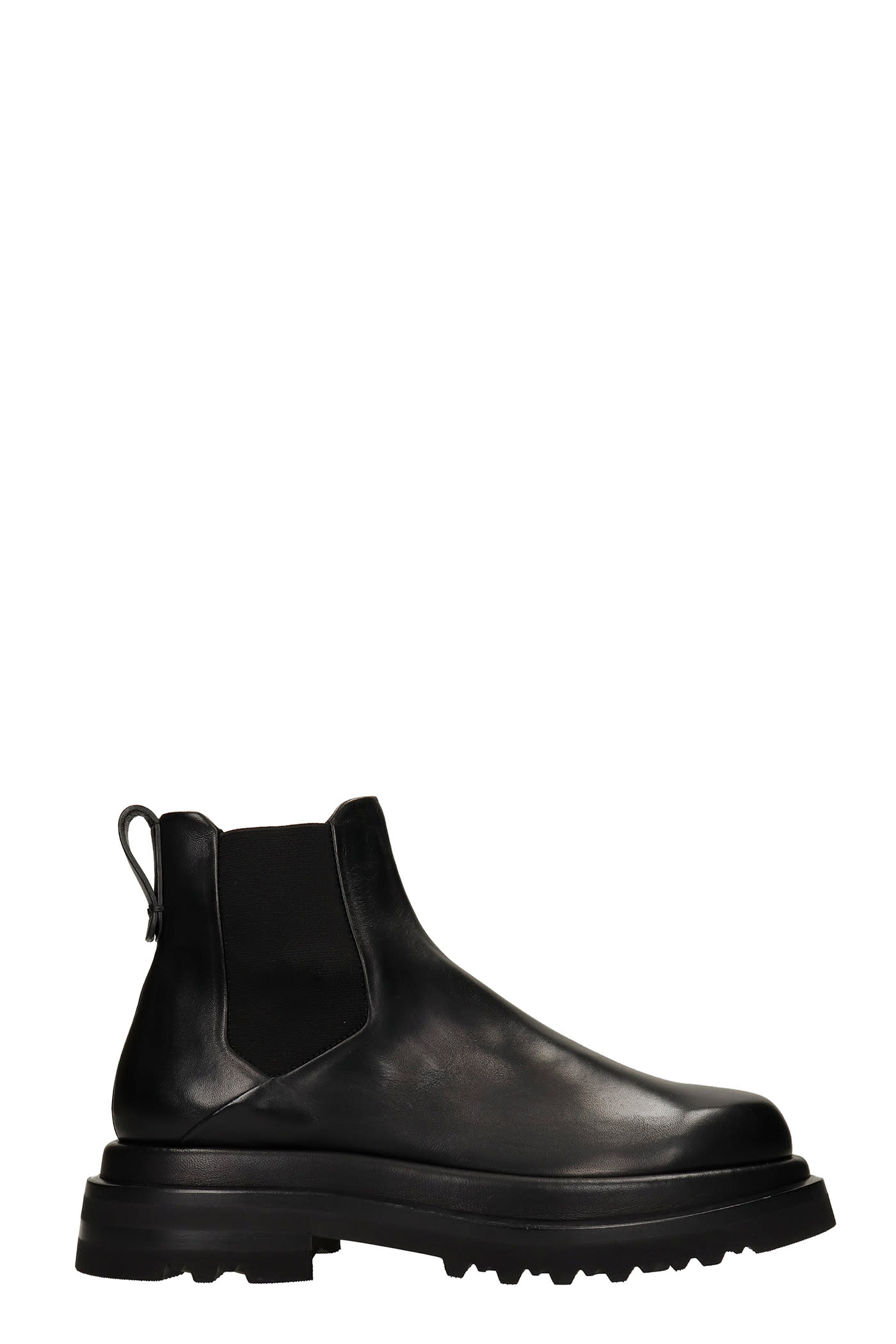 Giorgio Armani Combat Boots In Black Leather