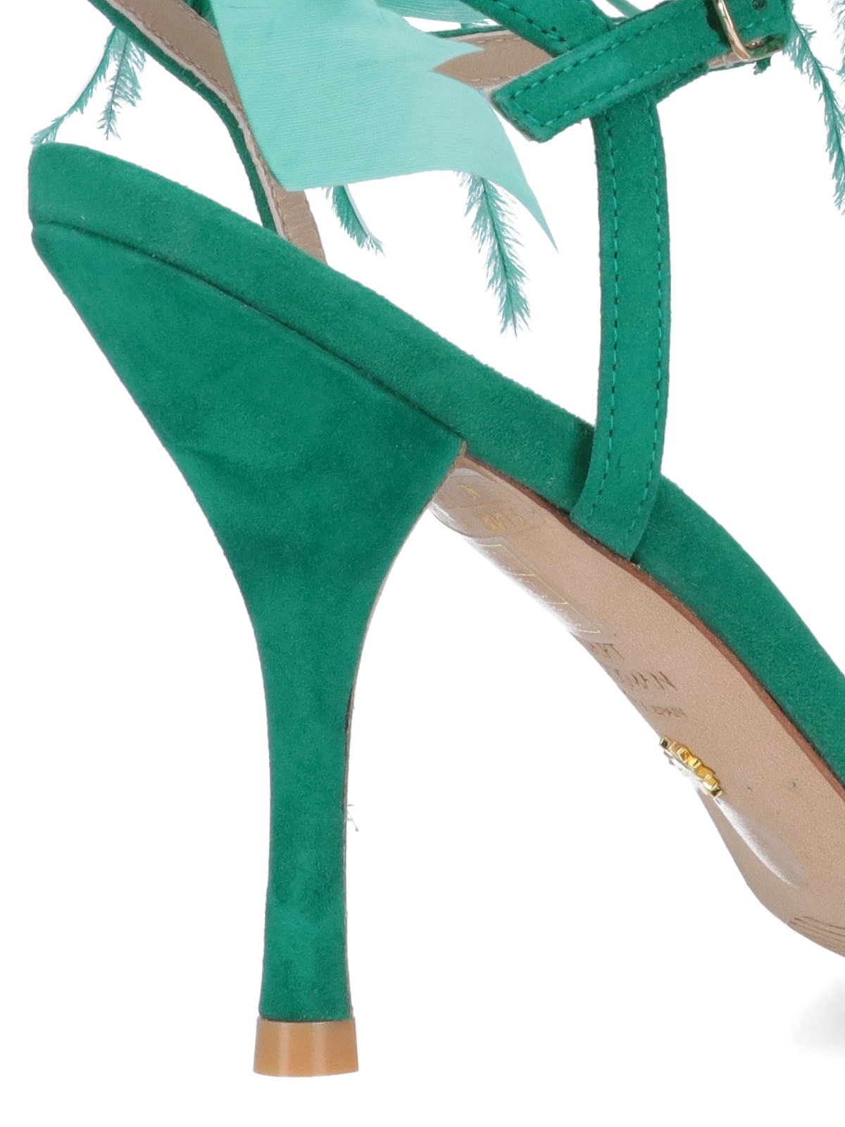 Shop Stuart Weitzman Plume Sandals In Green