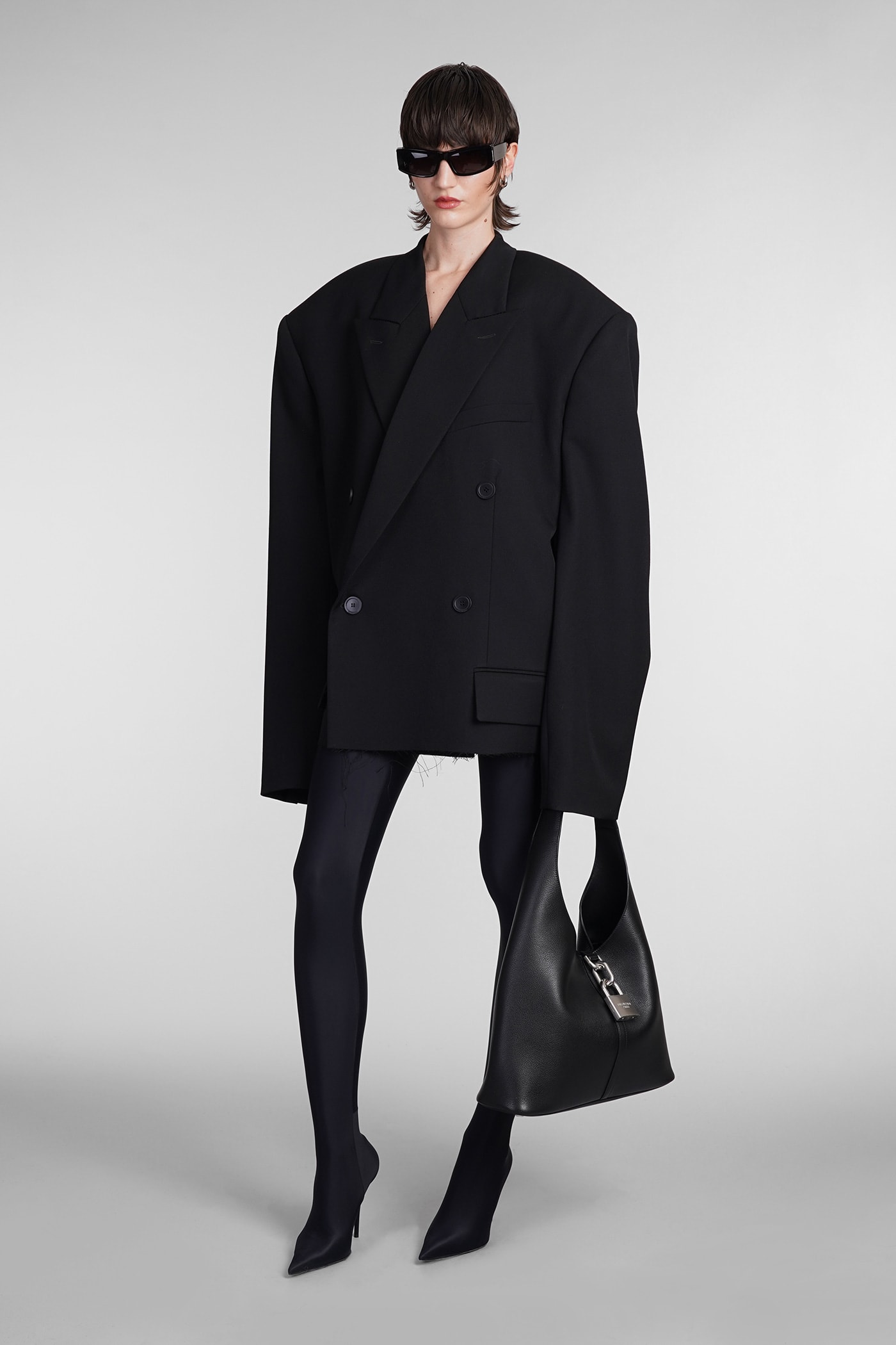 Shop Balenciaga Blazer In Black Wool