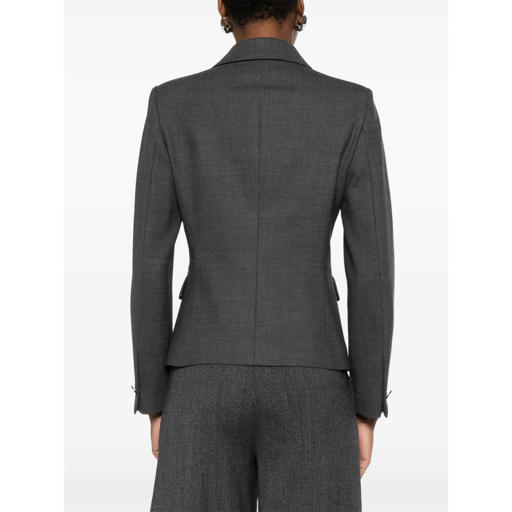 Tagliatore Tailored Gray Jacket With Notched Collar In Gray