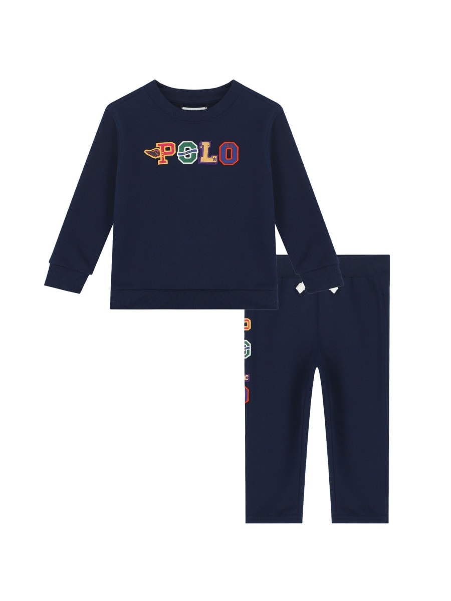Polo Ralph Lauren Babies' Set Crewneck Sweatshirt With Pants In Blue