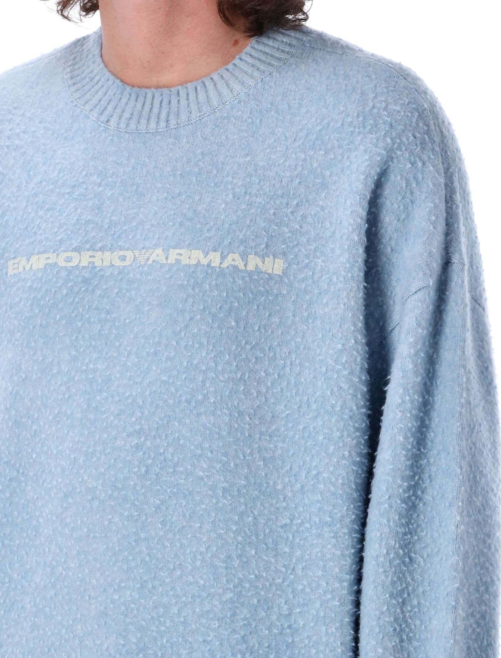 Shop Emporio Armani Logo Sweater In 0737