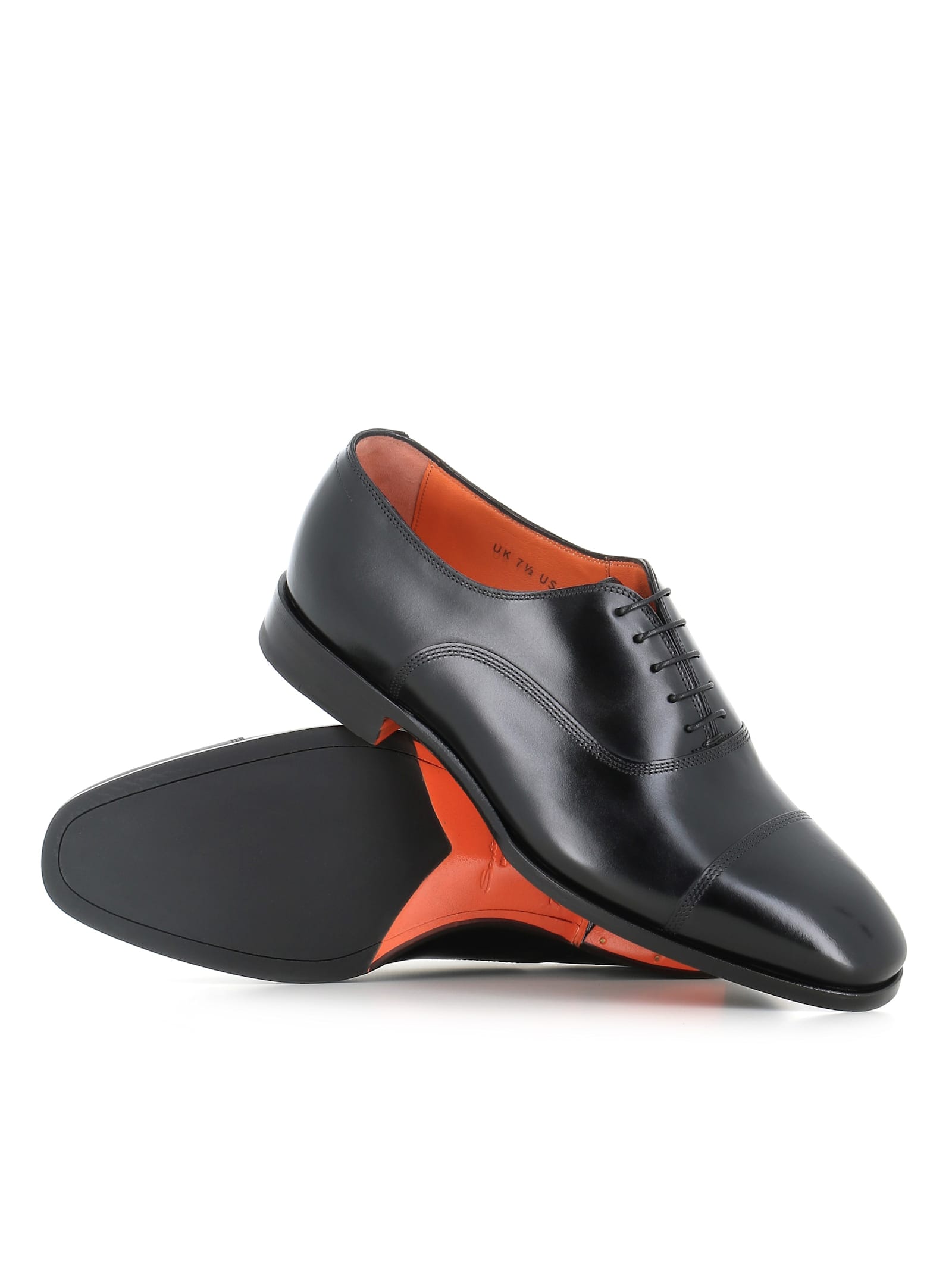 Santoni Business Shoes Oxford 12621 Calfskin In Black