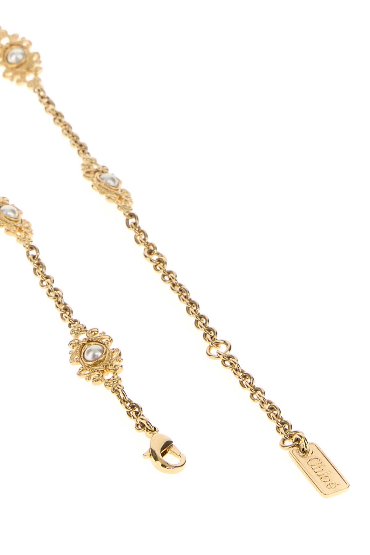 Chloé Crystal-embellished Chain Necklace In Gold