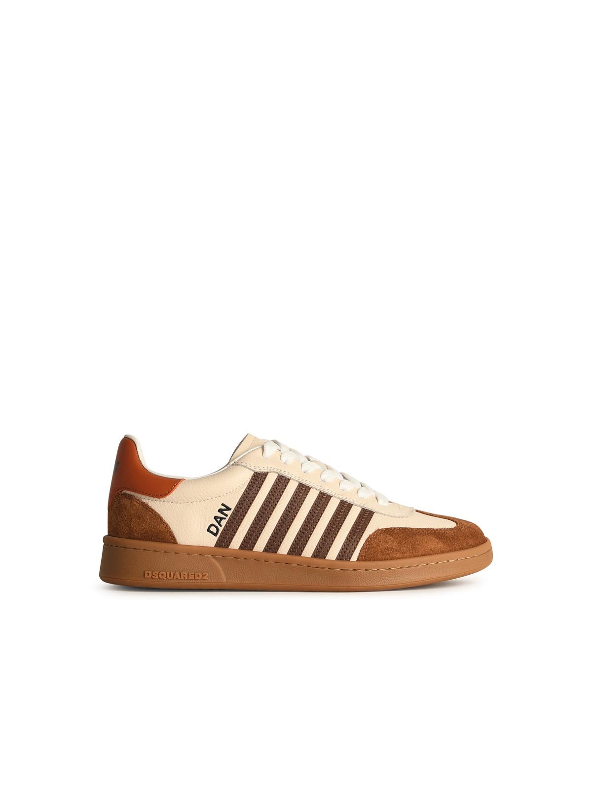 boxer Ivory Leather Sneakers