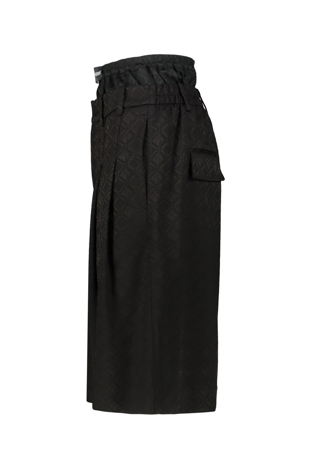 Marine Serre Moon Diamond Jacquard Tailorin Shorts In Black