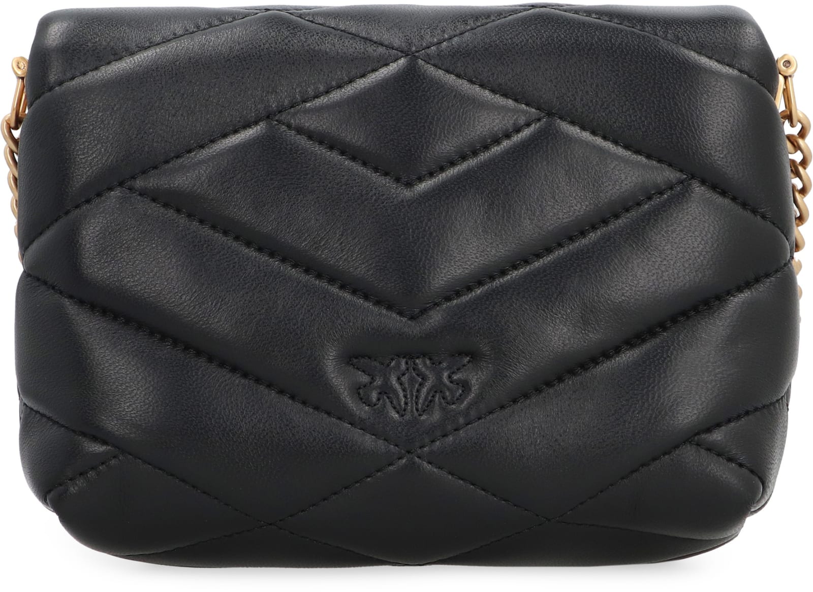 Shop Pinko Baby Love Bag Click Puff Leather Bag In Black