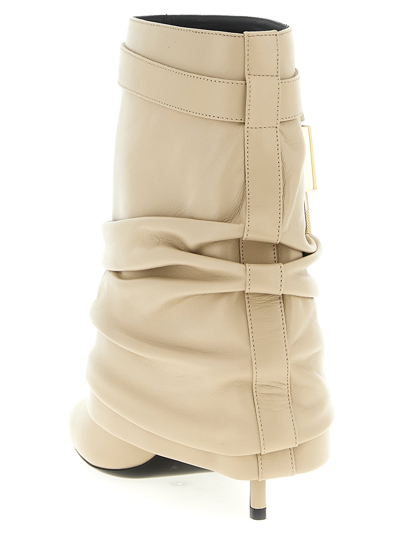 Givenchy Shark Lock Stiletto Ankle Boots In Neutral