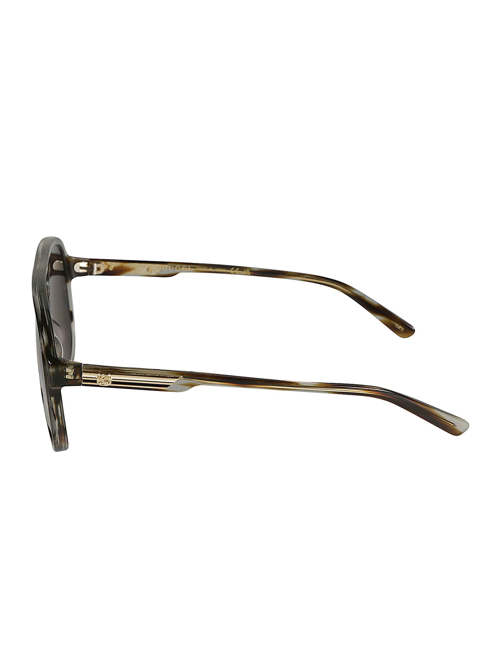 Shop Gucci Aviator Thick Sunglasses In Brown
