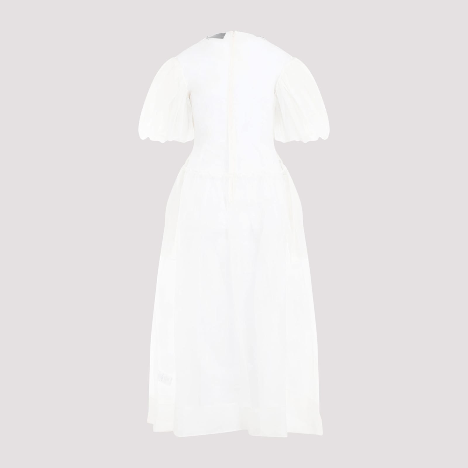 Shop Simone Rocha Petal Sleeved Midi Dress In Ivory Clear