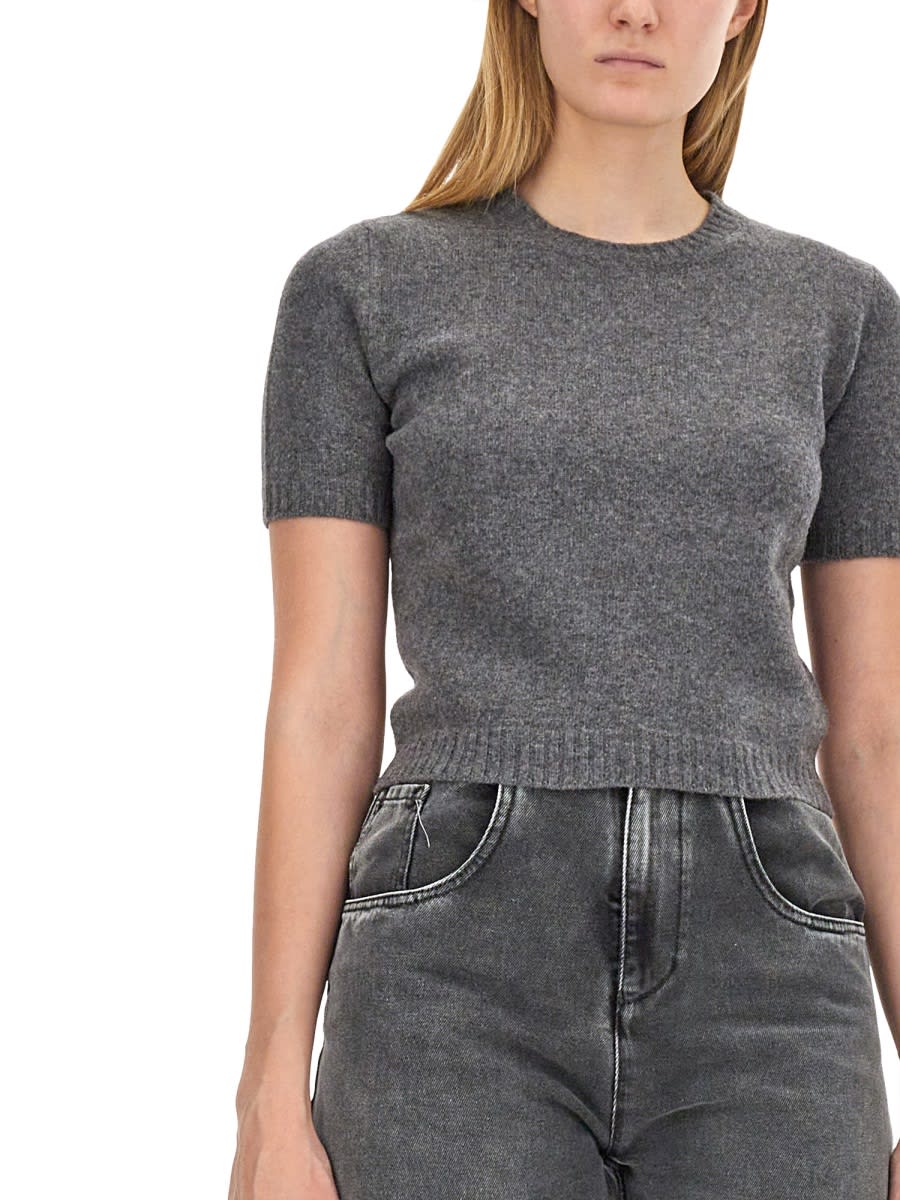 Shop Maison Margiela Wool Jersey. In Grey