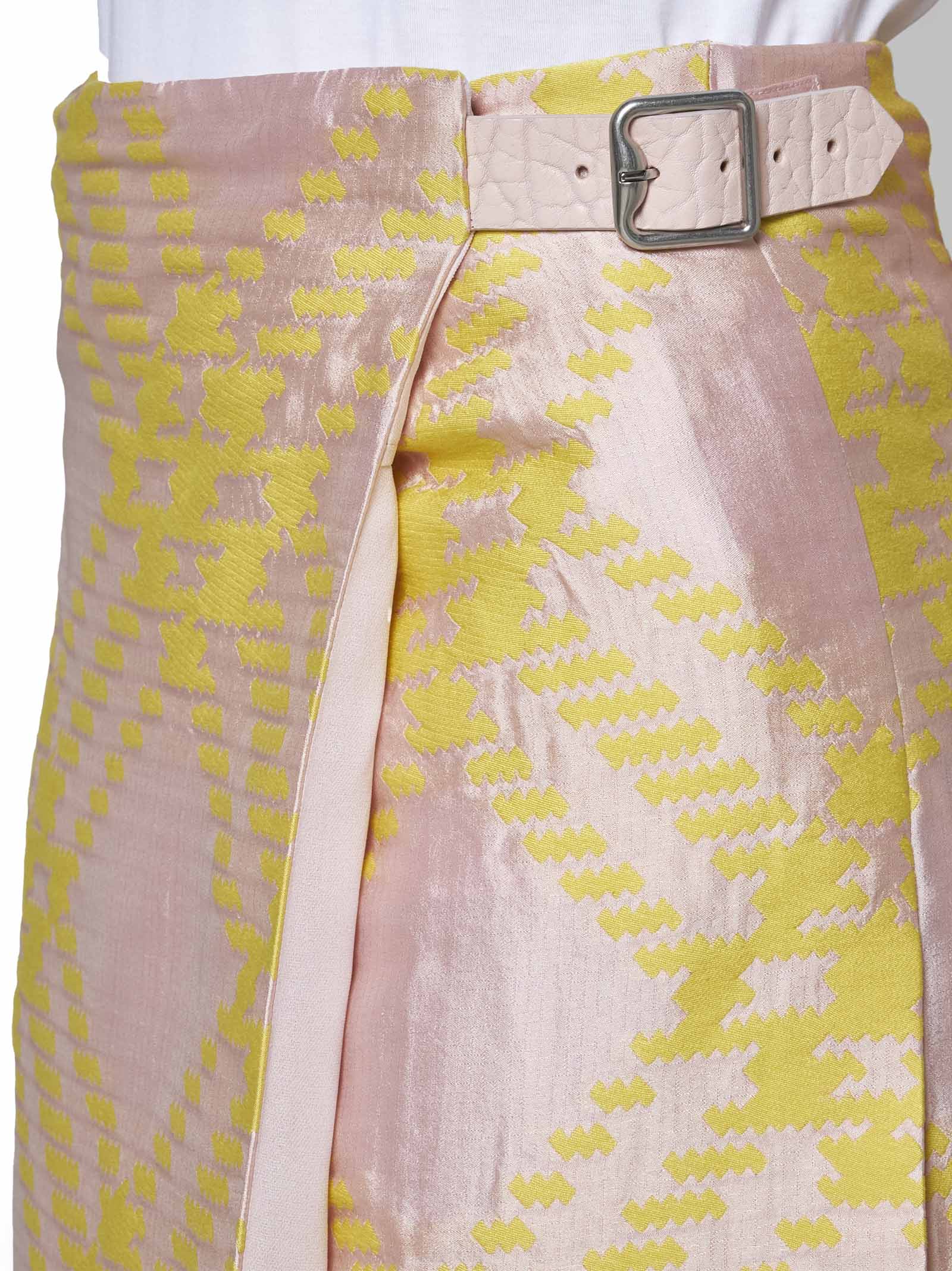 Shop Burberry Skirt In Sherbet Ip Check