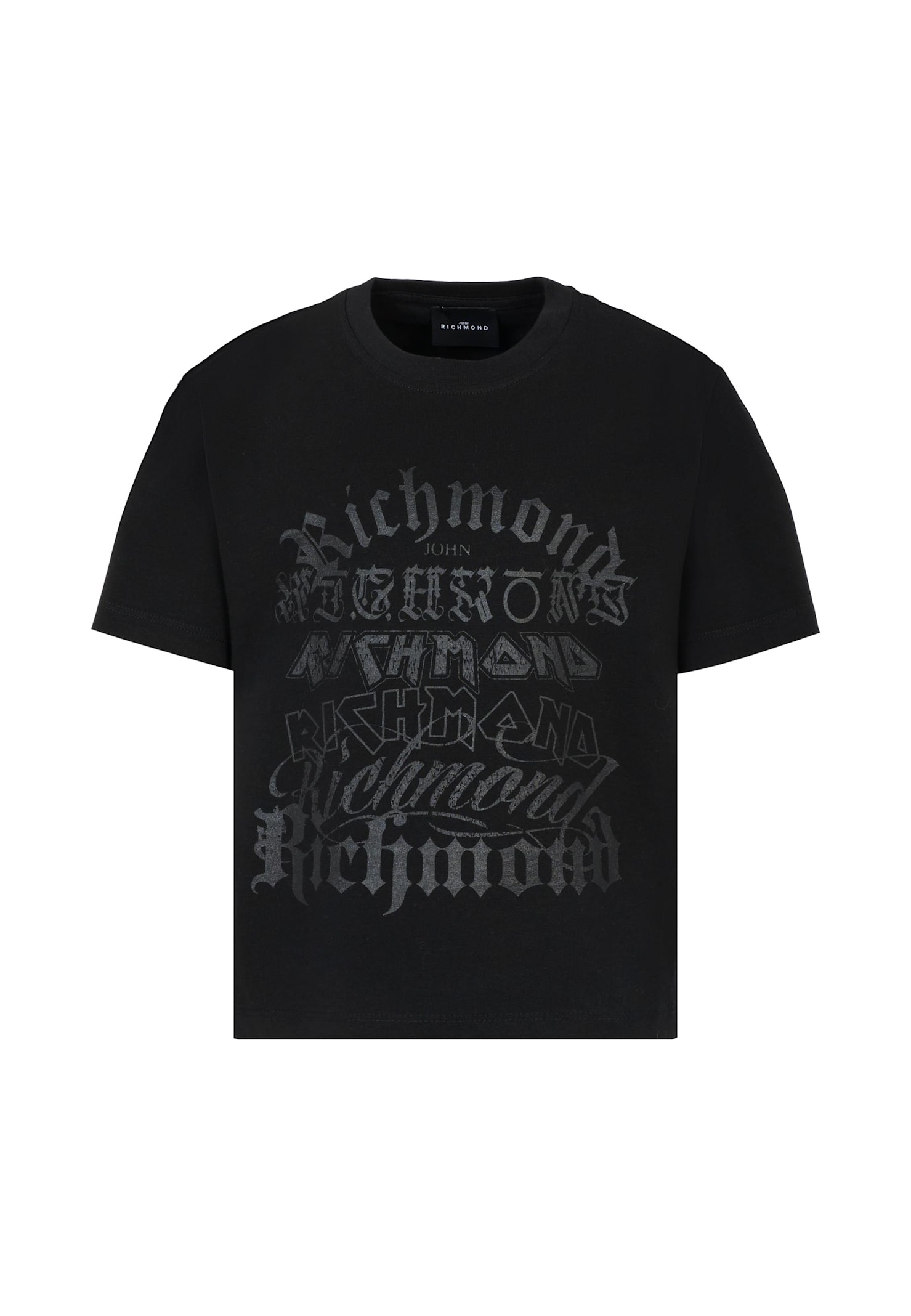 Richmond Kids' Black T-shirt For Boy With Grey Logo