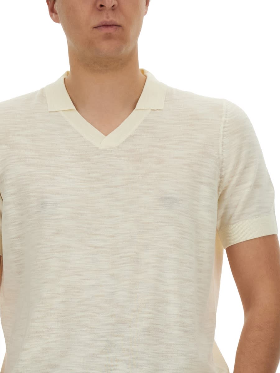 Shop Hugo Boss Knitted Polo. In White