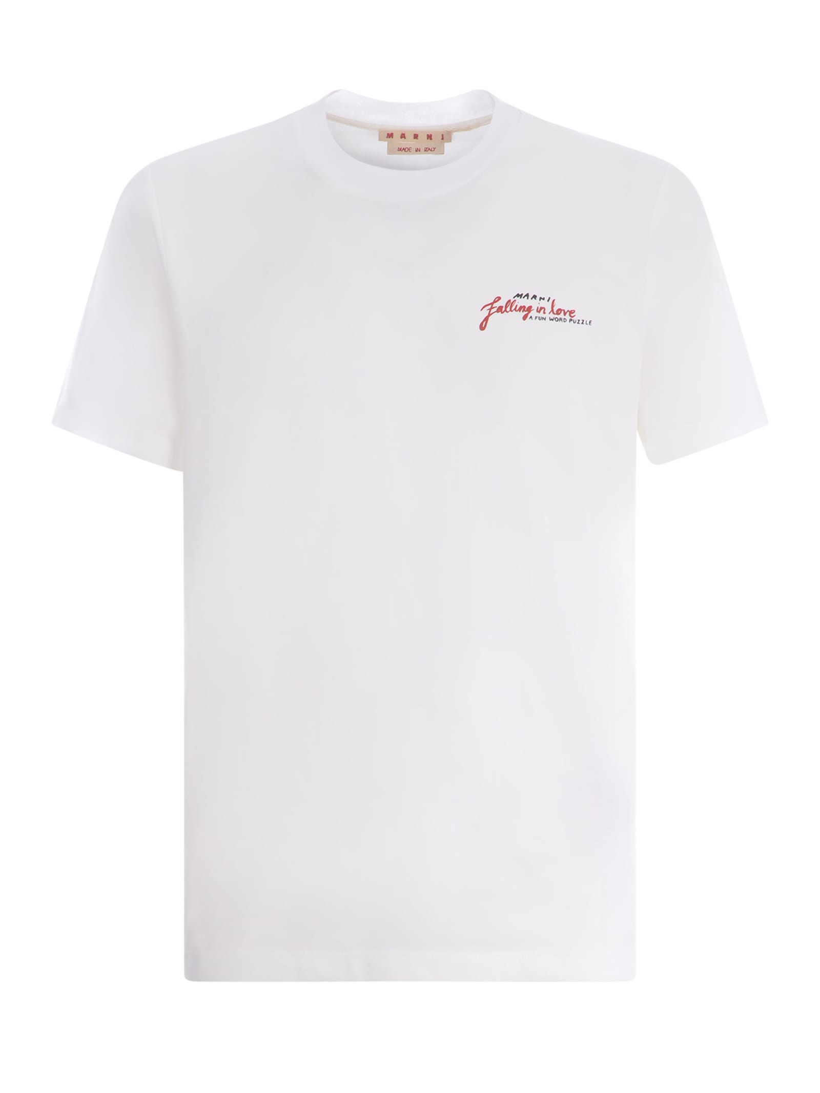 Shop Marni T-shirt  Falling In Love In Cotton In White