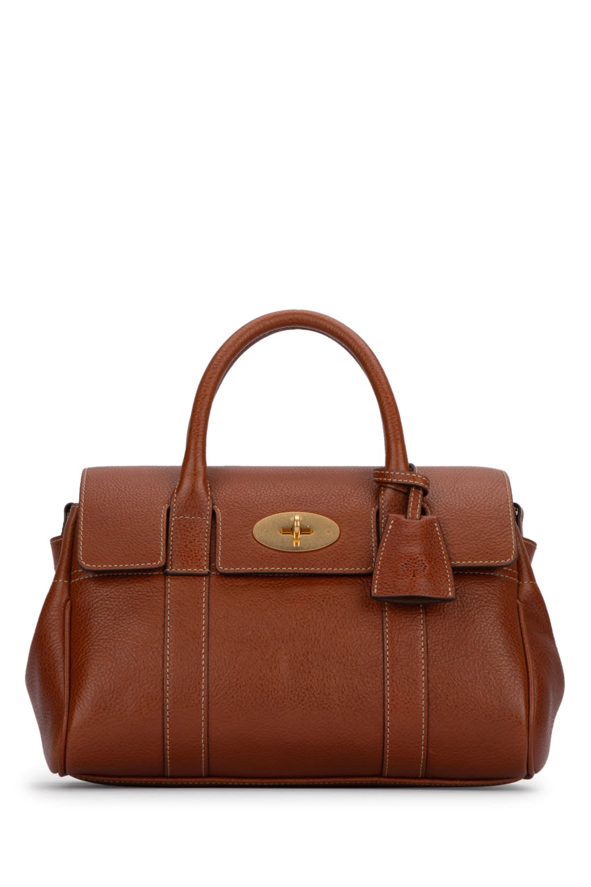 Shop Mulberry Small Bayswater Satchel Nvt In Oak