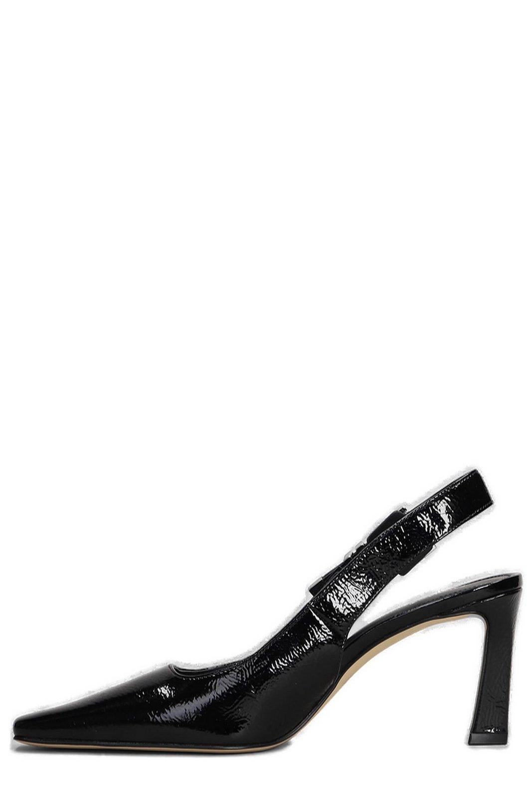 Shop Michael Michael Kors Darrington Crackled Slingback Pumps In Black