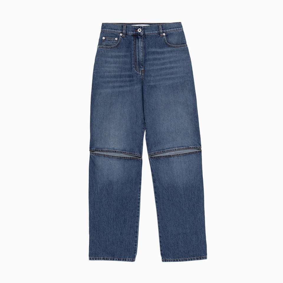 Jw Anderson Cut Out Jeans In Blue