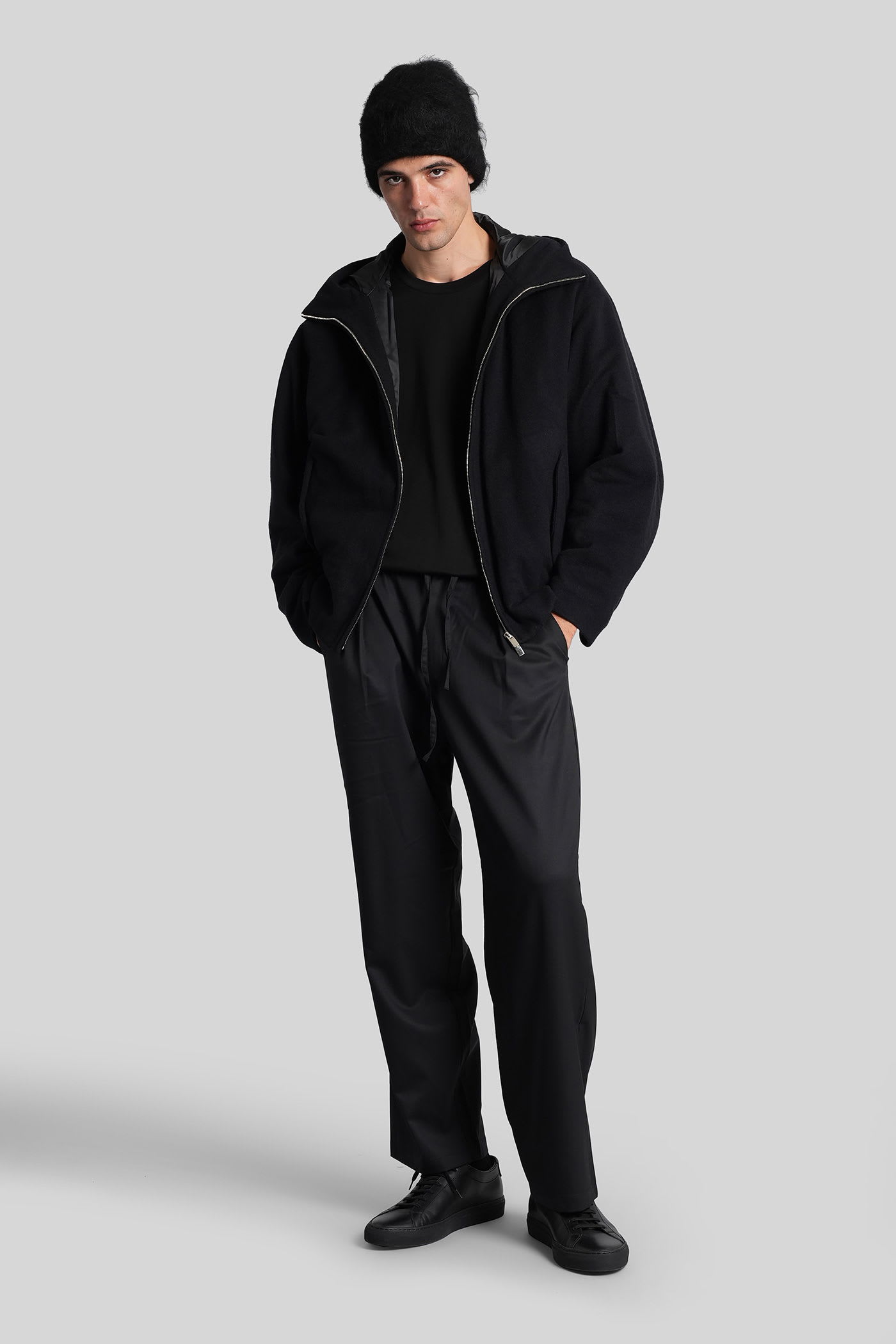 Attachment Pants In Black Polyester In Black